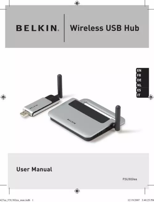 Mode d'emploi BELKIN HUB USB SANS FIL #F5U302EA