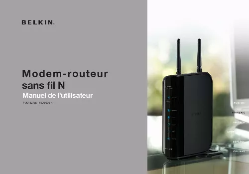 Mode d'emploi BELKIN MODEM ROUTEUR SANS FIL N #F5D8636ED4A