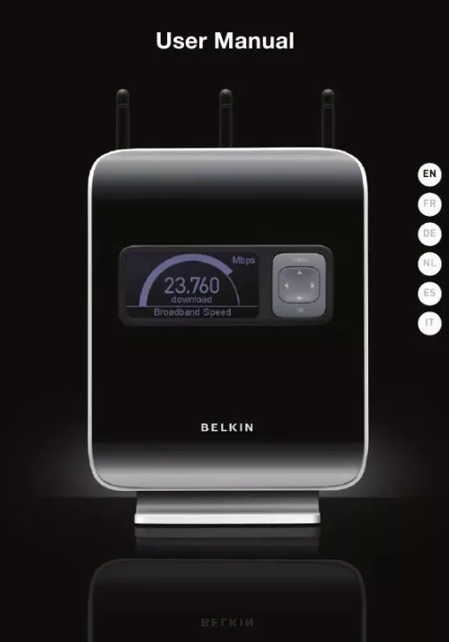 Mode d'emploi BELKIN N1 VISION