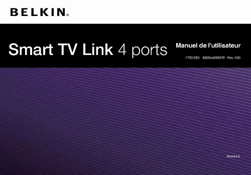 Mode d'emploi BELKIN SMART TV LINK 4 PORTS