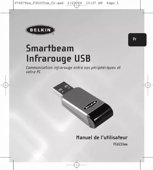 Mode d'emploi BELKIN SMARTBEAM INFRAROUGE USB #F5U235EA