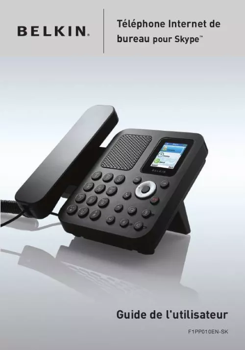 Mode d'emploi BELKIN TÉLÉPHONE INTERNET DE BUREAU POUR SKYPE #F1PP010ENEASK