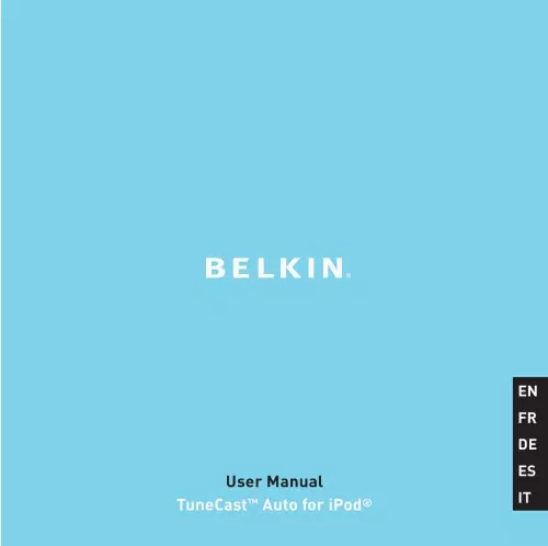 Mode d'emploi BELKIN TUNECAST AUTO POUR IPOD #F8V7101EABLK