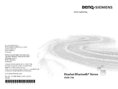 Mode d'emploi BENQ-SIEMENS HHB-750