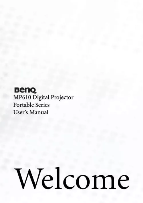 Mode d'emploi BENQ MP610
