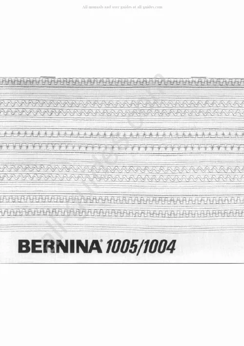 Mode d'emploi BERNINA 1005