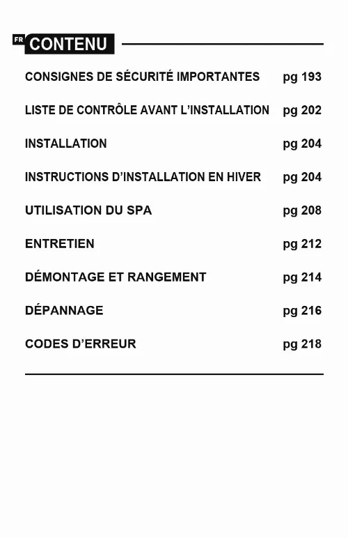 Mode d'emploi BESTWAY LAY-Z-SPA  STE LUCIE AIRJET