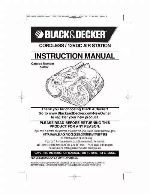 Mode d'emploi BLACK & DECKER ASI500