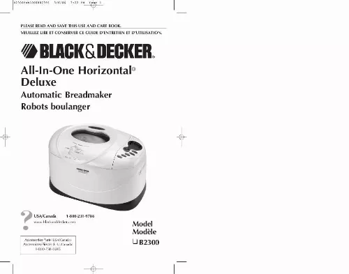 Mode d'emploi BLACK & DECKER B2300