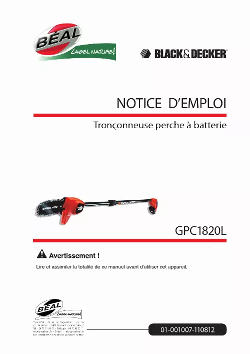 Mode d'emploi BLACK & DECKER GPC1820L