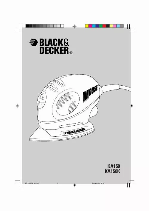 Mode d'emploi BLACK & DECKER KA150
