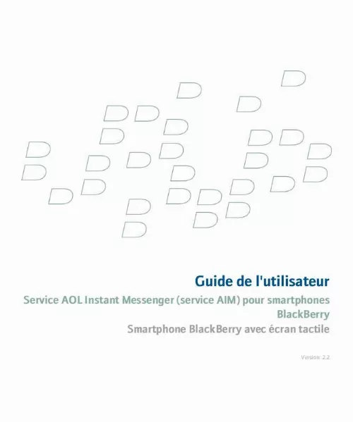 Mode d'emploi BLACKBERRY AOL INSTANT MESSENGER SERVICE FOR SMARTPHONES