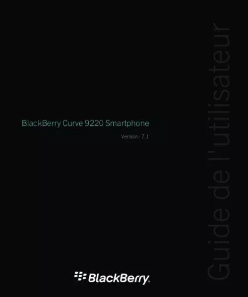 Mode d'emploi BLACKBERRY CURVE 9220