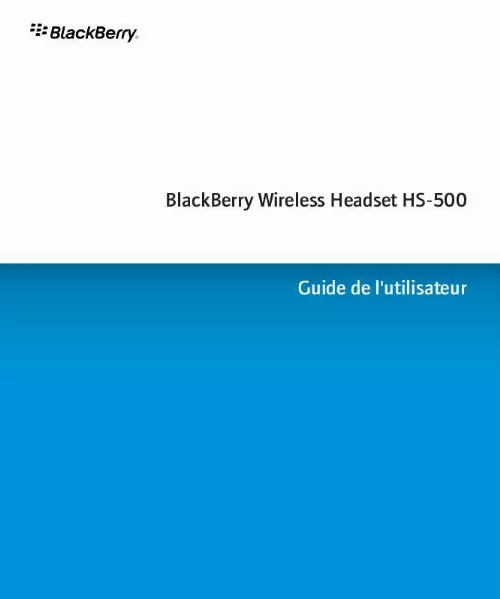 Mode d'emploi BLACKBERRY HS-500