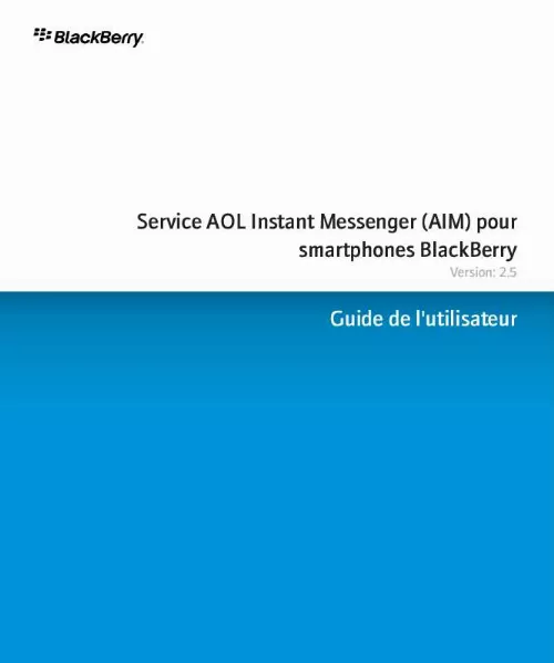 Mode d'emploi BLACKBERRY SERVICE AOL INSTANT MESSENGER