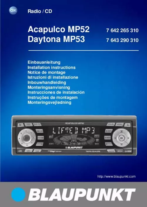 Mode d'emploi BLAUPUNKT ACAPULCO MP52