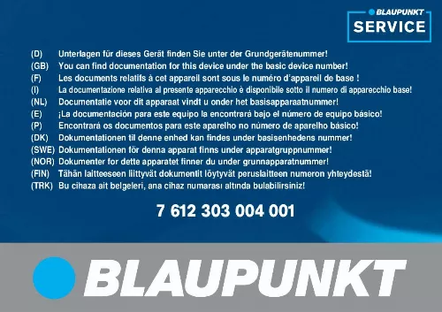 Mode d'emploi BLAUPUNKT AMSTERDAM NAV35E RR CSHS