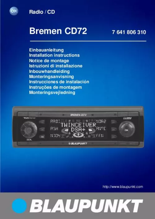 Mode d'emploi BLAUPUNKT BREMEN CD72