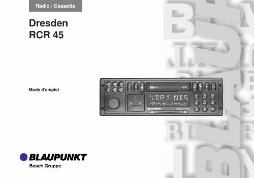 Mode d'emploi BLAUPUNKT DRESDEN RCR 45