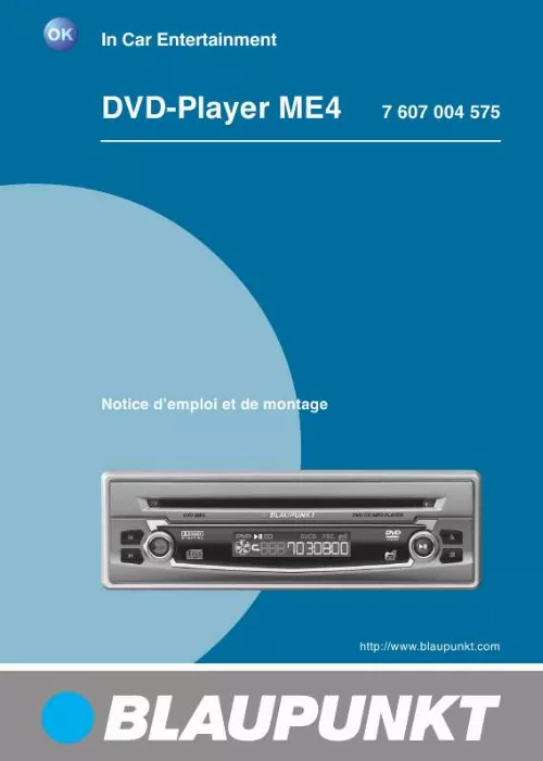 Mode d'emploi BLAUPUNKT DVD ME 4 LF