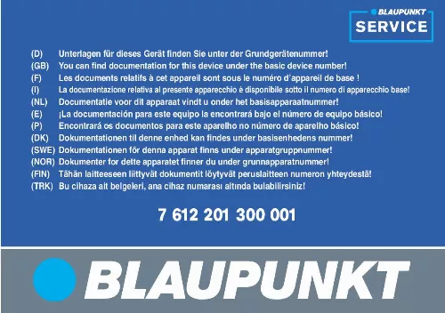 Mode d'emploi BLAUPUNKT LUCCA 3.3 OST EUROPA WEST EUR DVD