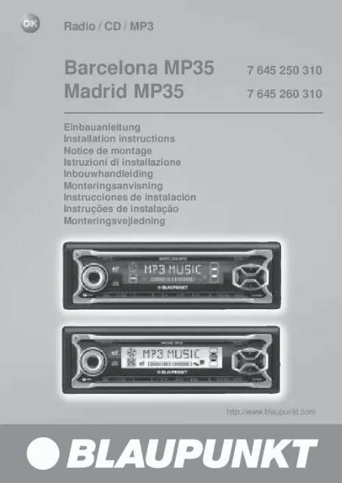 Mode d'emploi BLAUPUNKT MADRID MP35