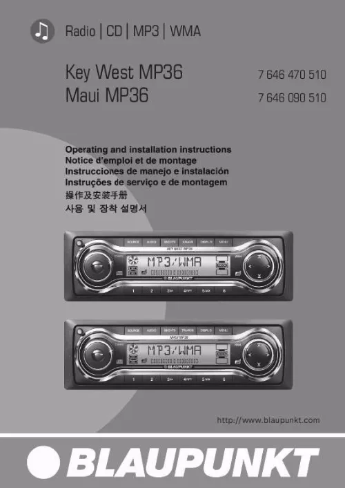 Mode d'emploi BLAUPUNKT MAUI MP36