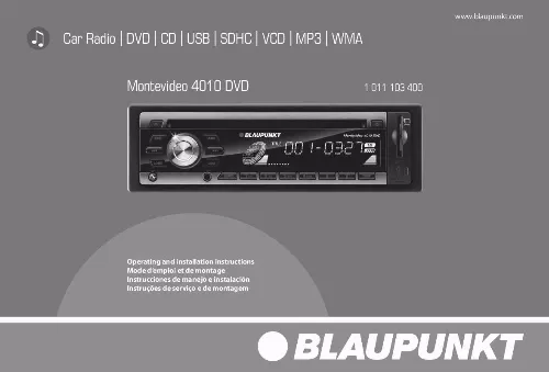 Mode d'emploi BLAUPUNKT MONTEVIDEO 4010 DVD