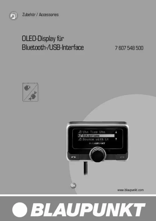 Mode d'emploi BLAUPUNKT OLED-DISPLAY BT/USB-INTERFACE
