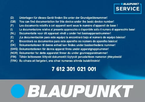 Mode d'emploi BLAUPUNKT TP E EXACT R/BL IBE