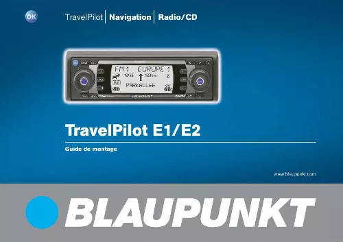 Mode d'emploi BLAUPUNKT TRAVEL PILOT E1 WEISS GG