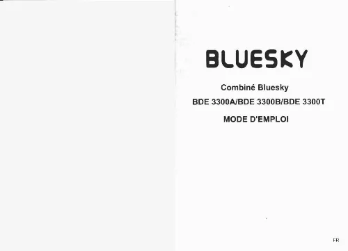 Mode d'emploi BLUESKY BDE 3300B