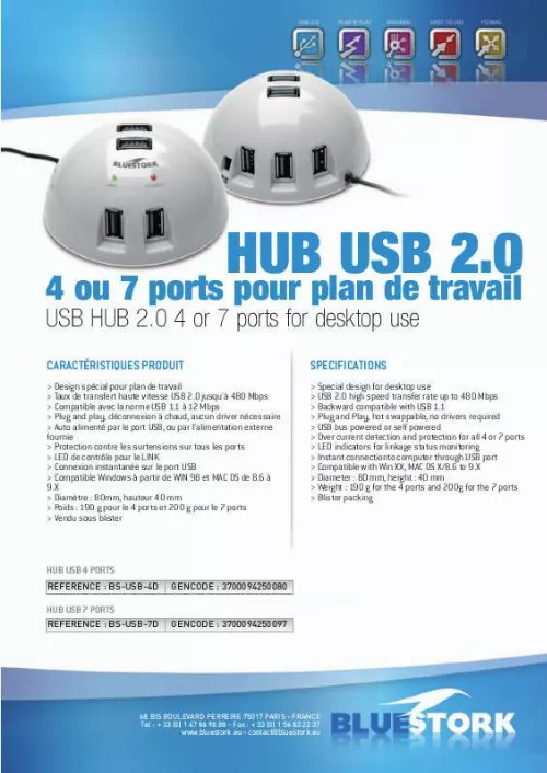 Mode d'emploi BLUESTORK BS-USB-7D