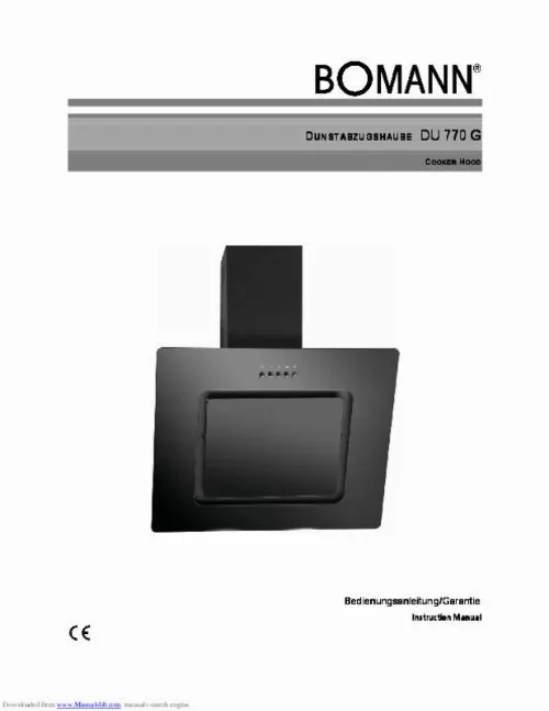 Mode d'emploi BOMANN DU 770 G