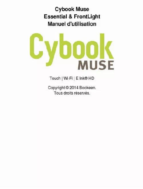 Mode d'emploi BOOKEEN CYBOOK MUS