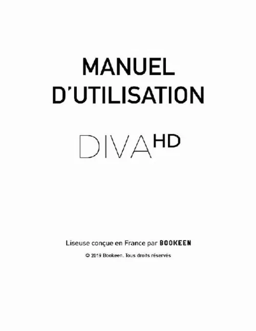 Mode d'emploi BOOKEEN DIVA HD