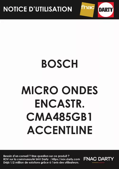 Mode d'emploi BOSCH CMA485GB1