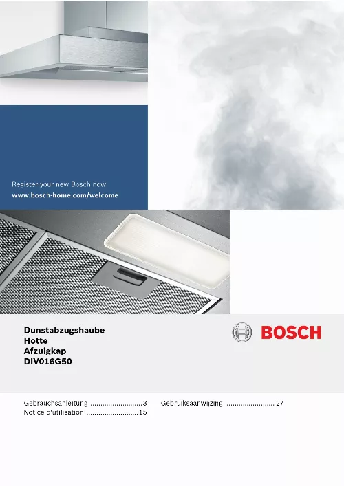 Mode d'emploi BOSCH DIV016G50