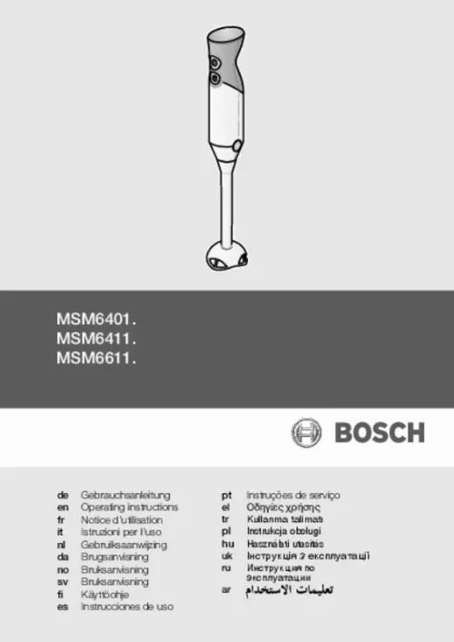 Mode d'emploi BOSCH ERGOMIXX MSM66110