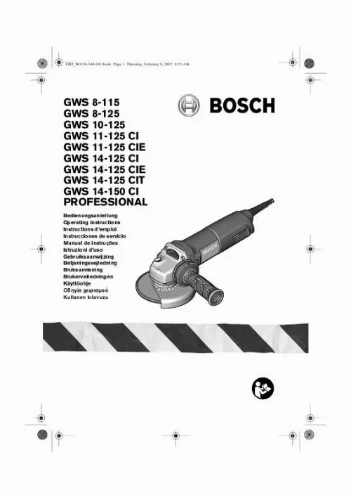 Mode d'emploi BOSCH GWS 14-150 CI PROFESSIONAL