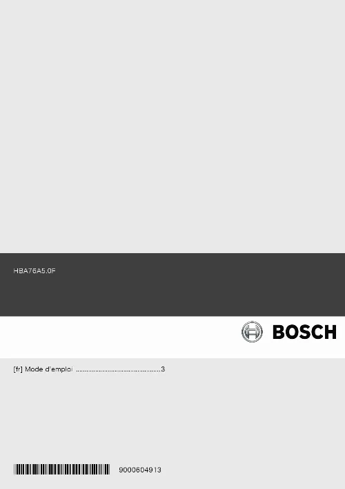 Mode d'emploi BOSCH HBA76A550F