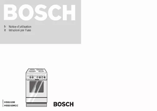 Mode d'emploi BOSCH HSS202MCC