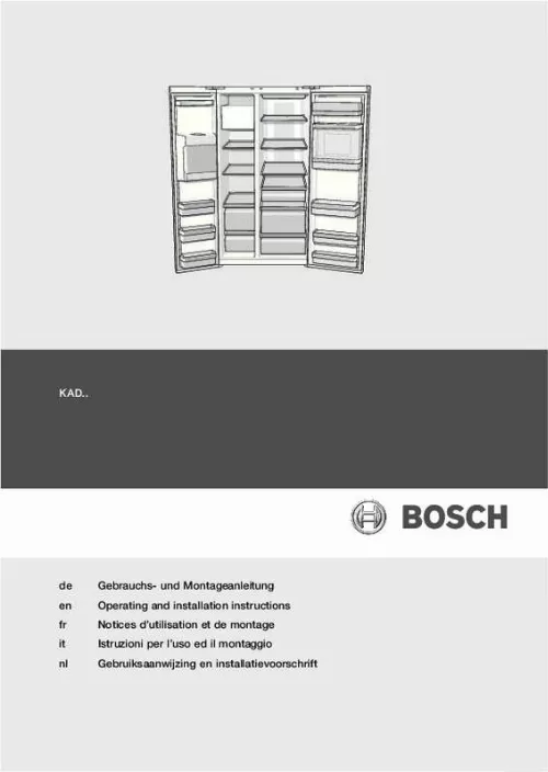 Mode d'emploi BOSCH KAD62S50