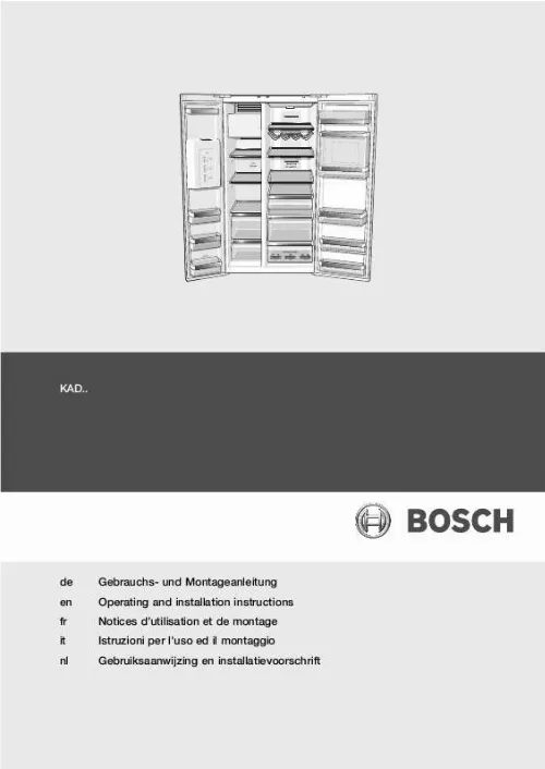 Mode d'emploi BOSCH KAD 62S51/05