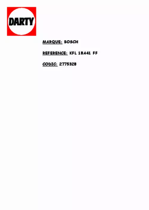 Mode d'emploi BOSCH KFL18A41FF