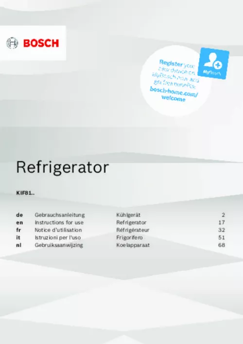 Mode d'emploi BOSCH KIF81PF30