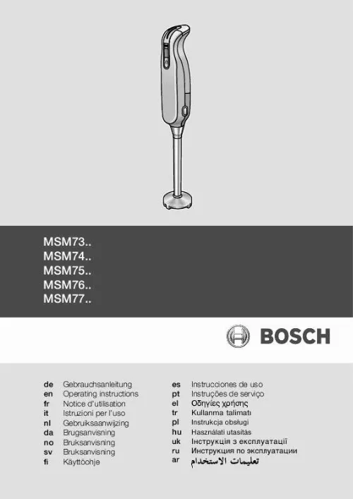 Mode d'emploi BOSCH MSM7700/01