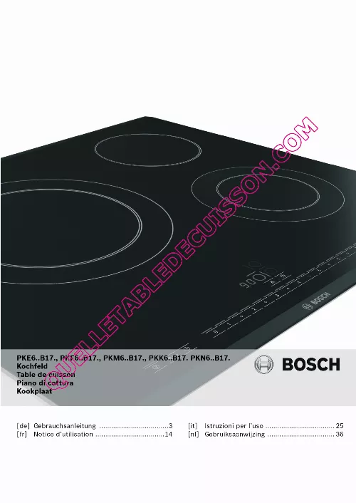 Mode d'emploi BOSCH PKE611B17E