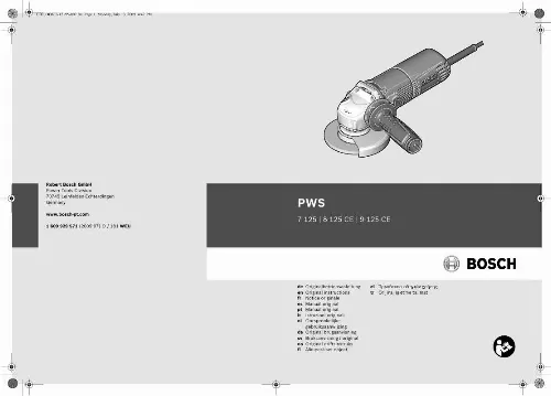 Mode d'emploi BOSCH PWS 8-125 CE