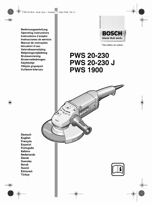 Mode d'emploi BOSCH PWS20-230